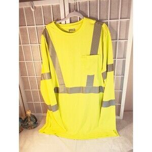 Men's Duluth Trading Co Hi Vis Tee Shirt- Safety Yellow and Purple Size Large